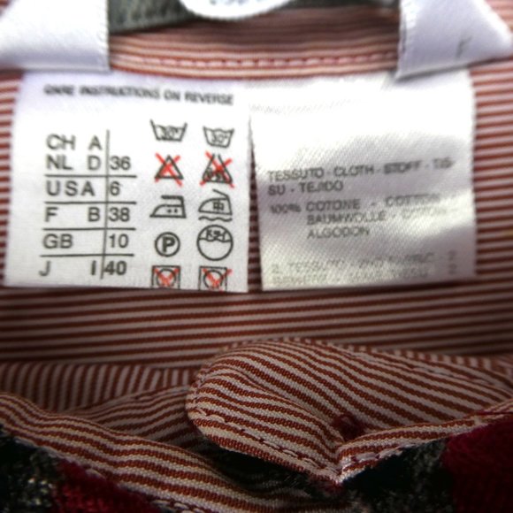 Max Mara Striped Cotton Shirt VeLVeT SiLK Blend Collar & Cuffs Made in Italy US6 - Picture 7 of 8